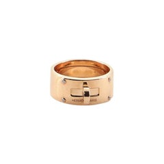 Bague Hermes Kelly en or rose 18 carats avec diamants GM 5.25