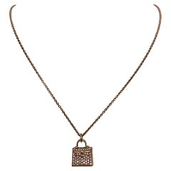 Hermès Kelly Rose Gold Full-Diamond Necklace