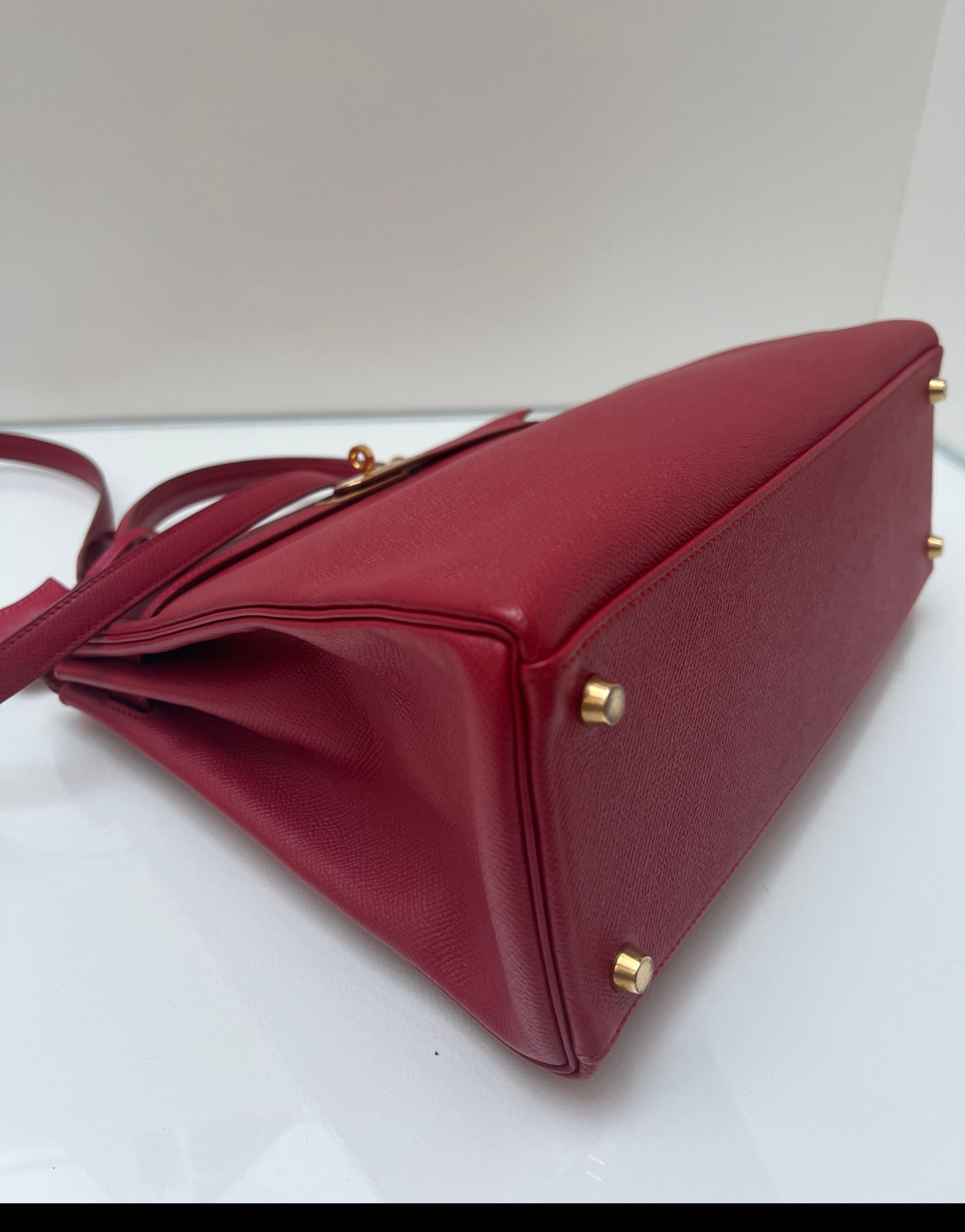 Borsa Hermes Kelly Rouge VIF 32 in vendita 6