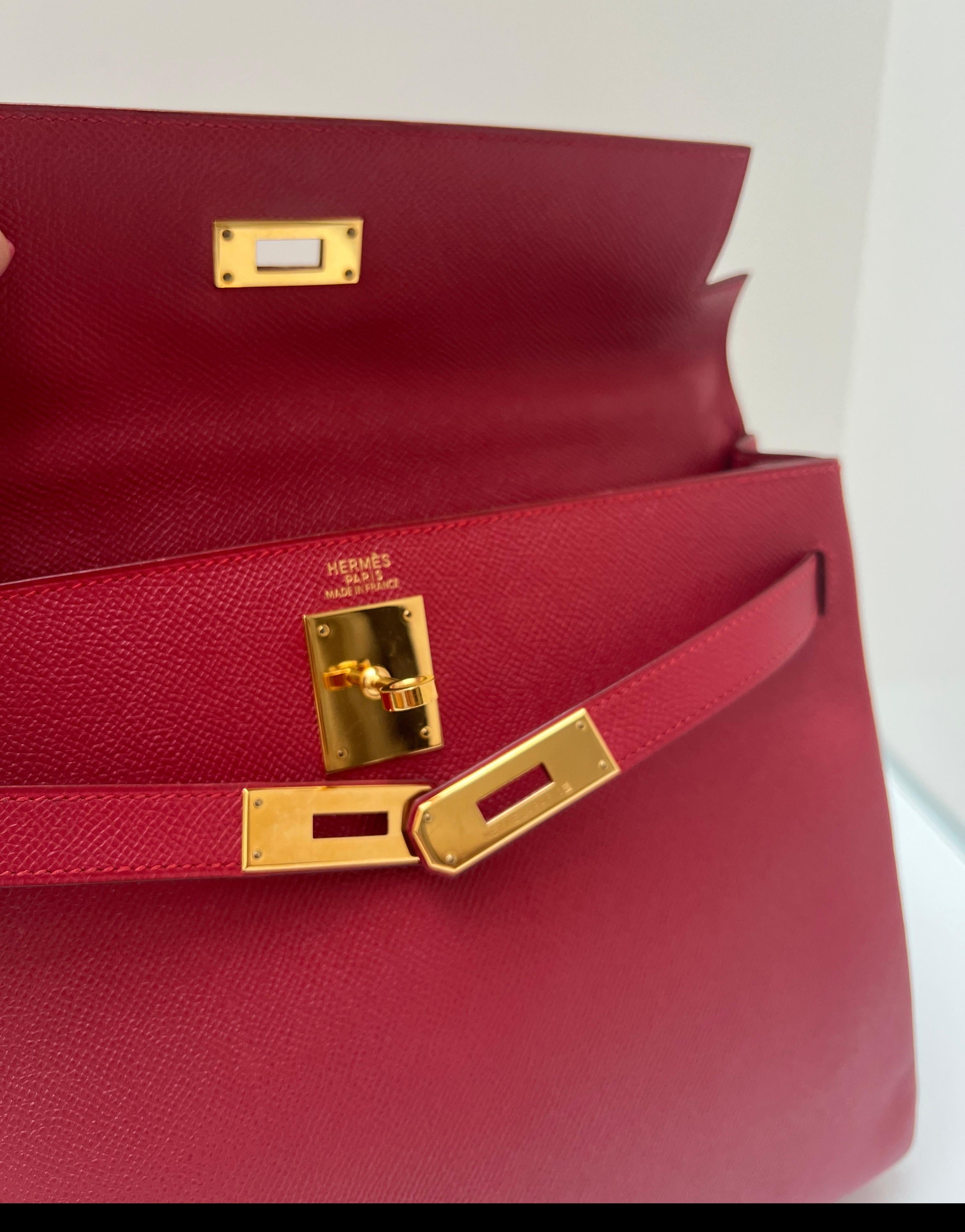 Borsa Hermes Kelly Rouge VIF 32 in vendita 10