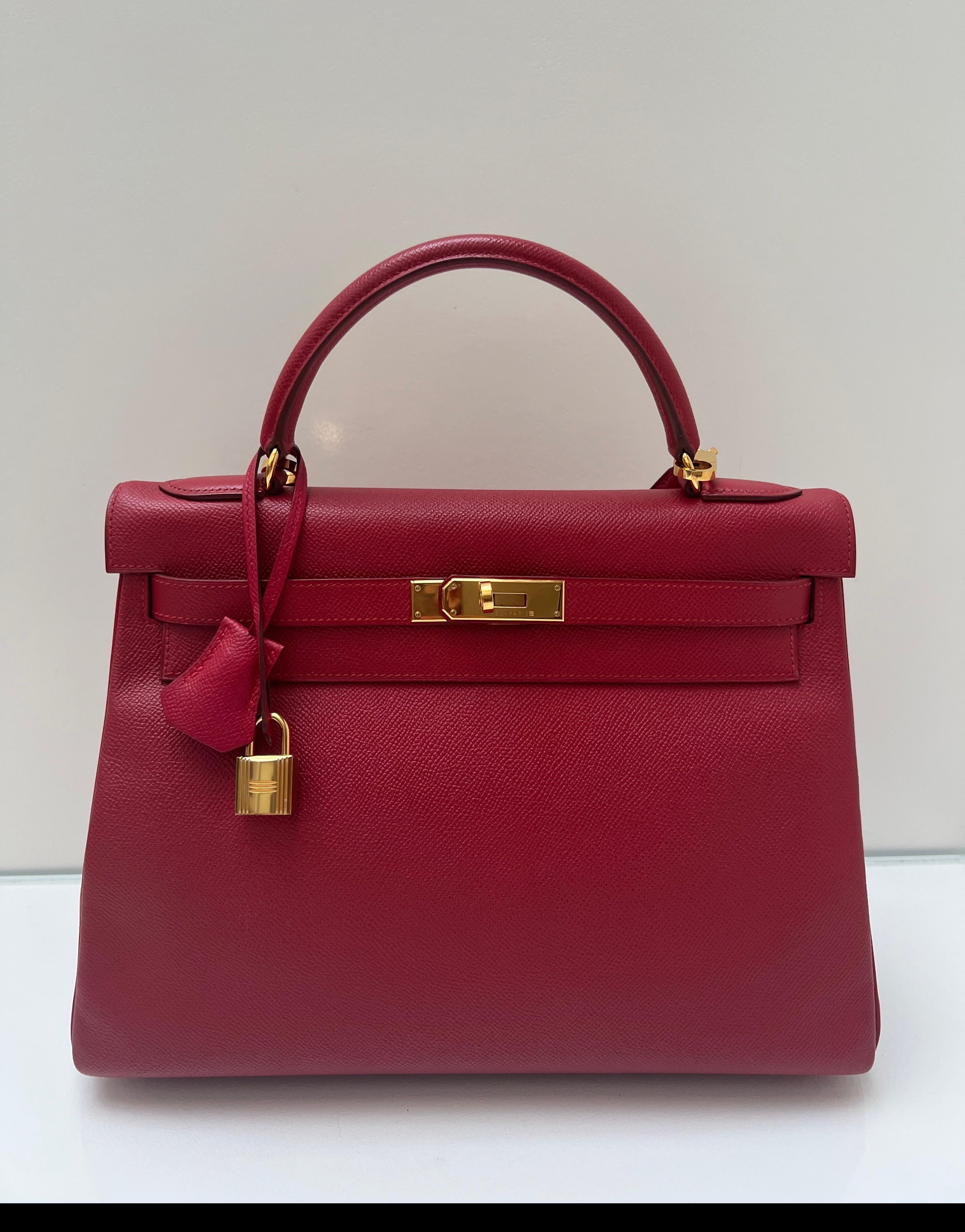 Borsa Hermes Kelly Rouge VIF 32 in vendita 13