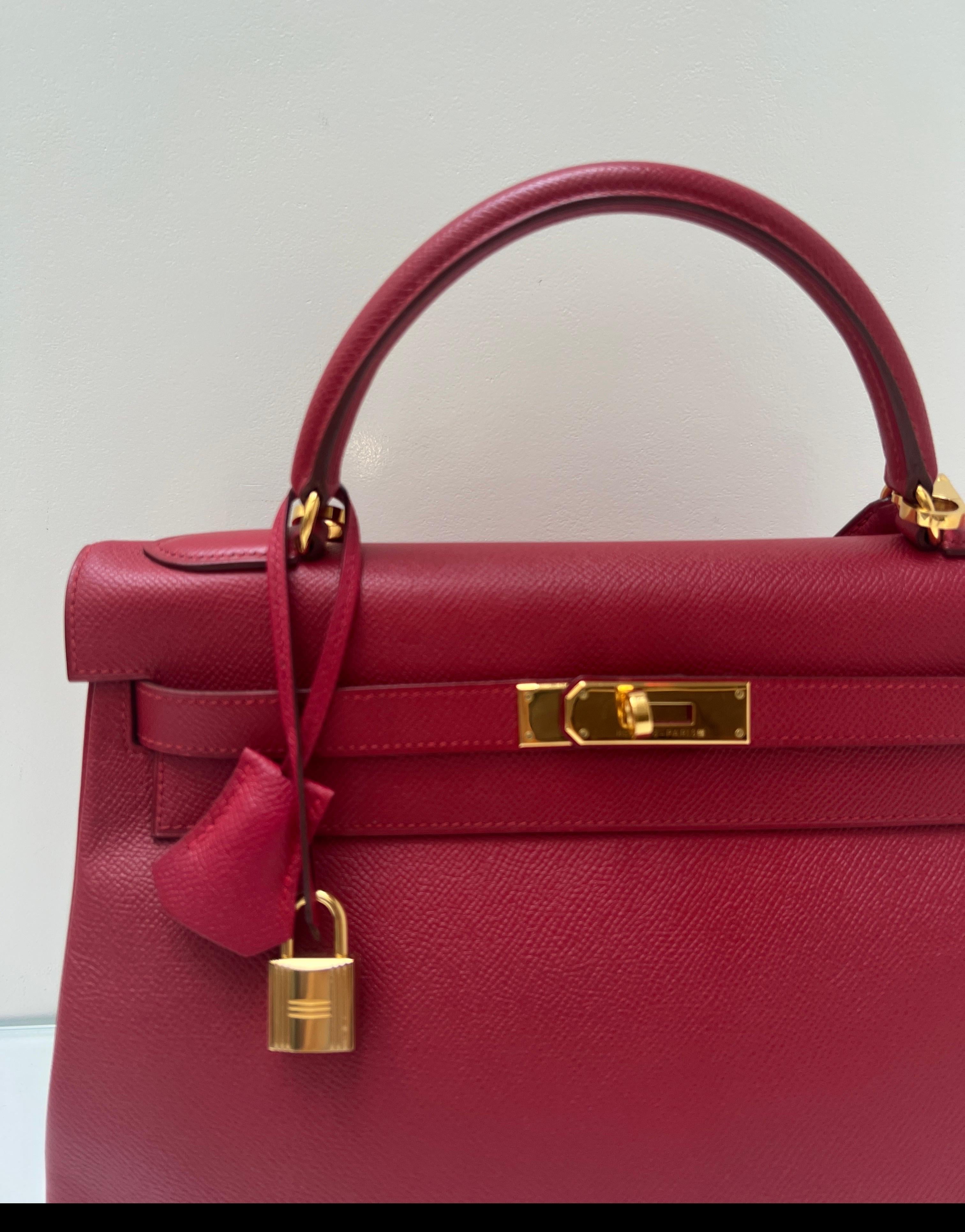 Borsa Hermes Kelly Rouge VIF 32 in vendita 14