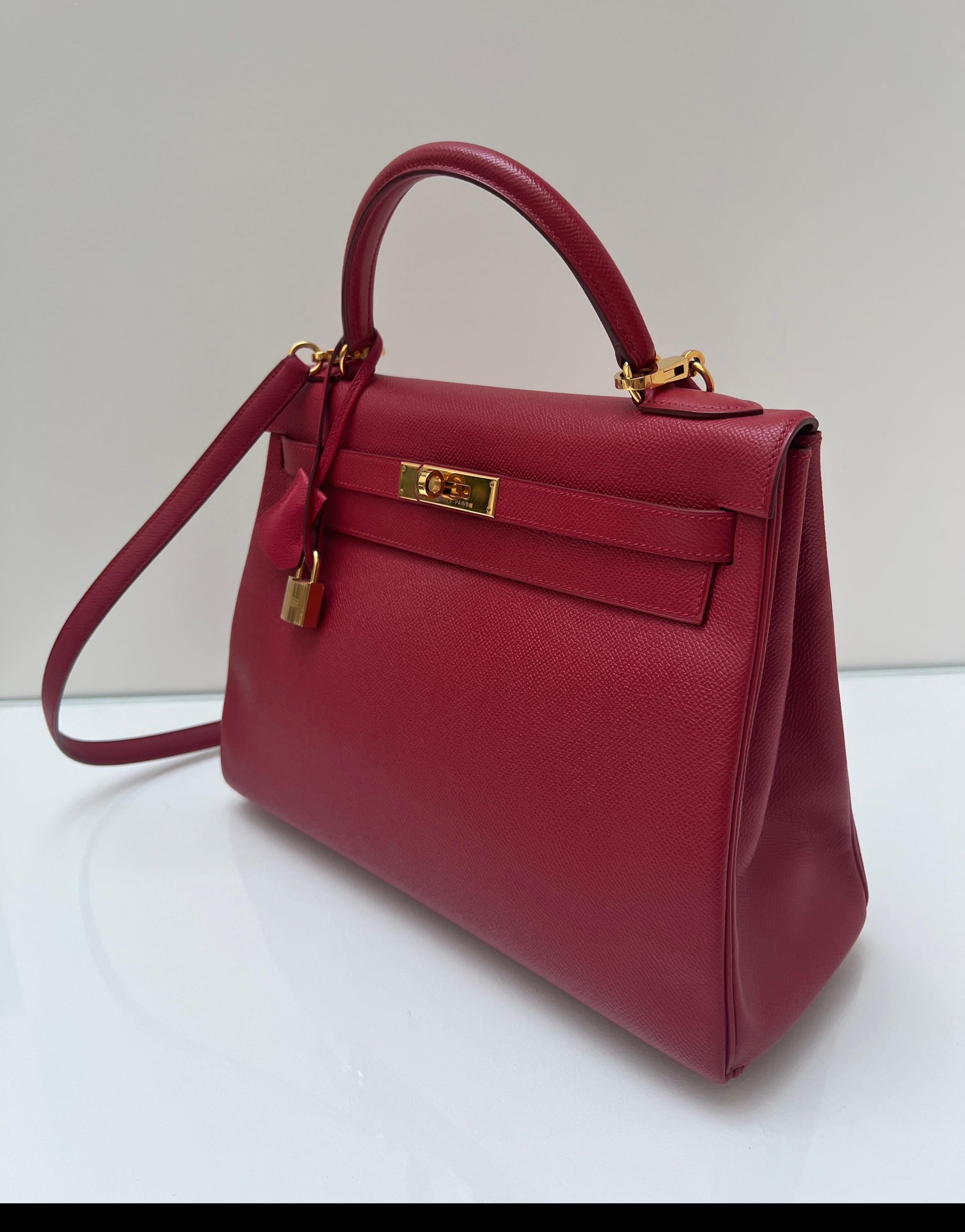 da uomo o donna Borsa Hermes Kelly Rouge VIF 32 in vendita