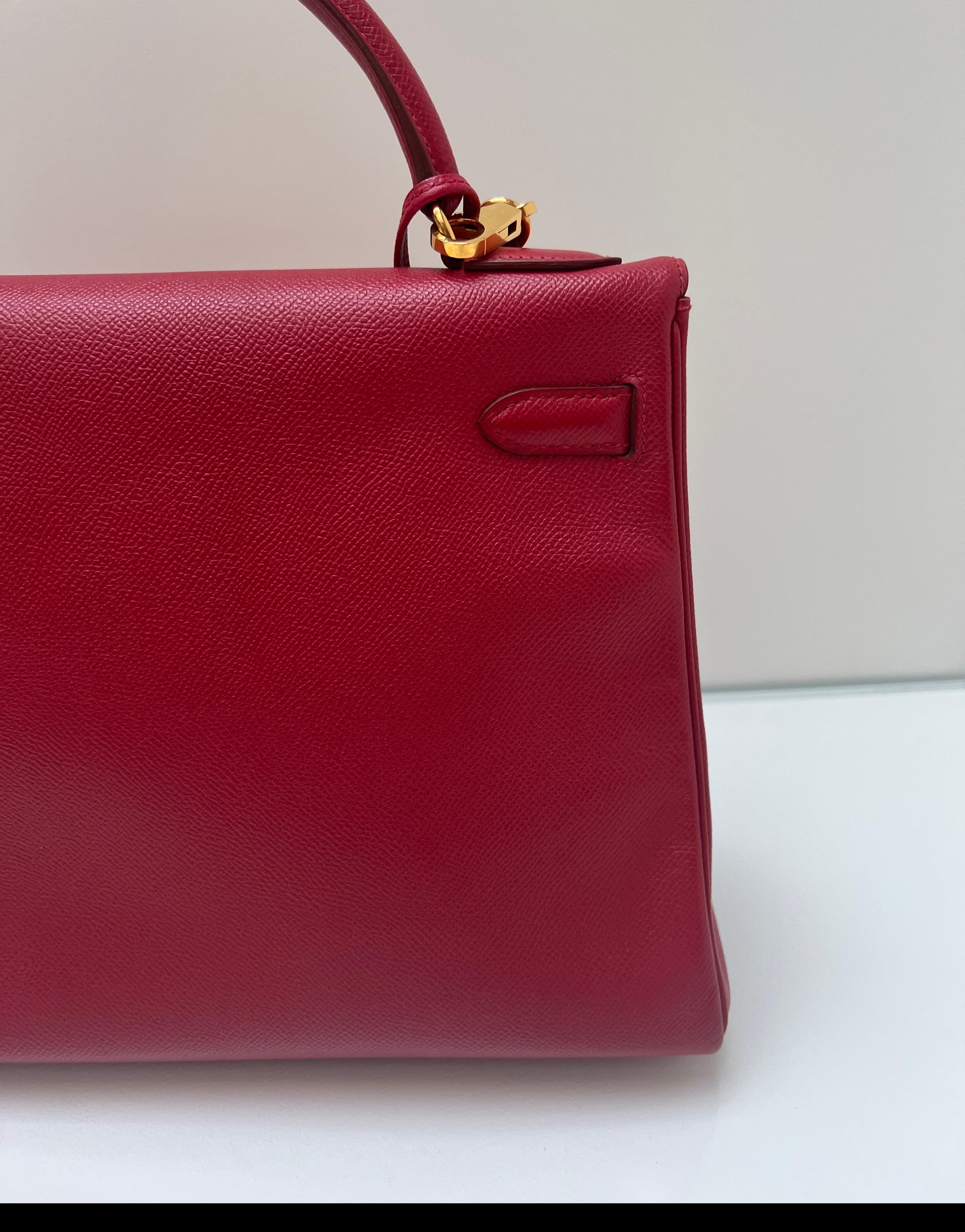 Borsa Hermes Kelly Rouge VIF 32 in vendita 4
