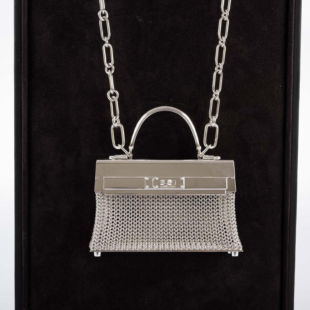 Hermès Kelly Sac Bijou Chaine en A Silver en vente 4