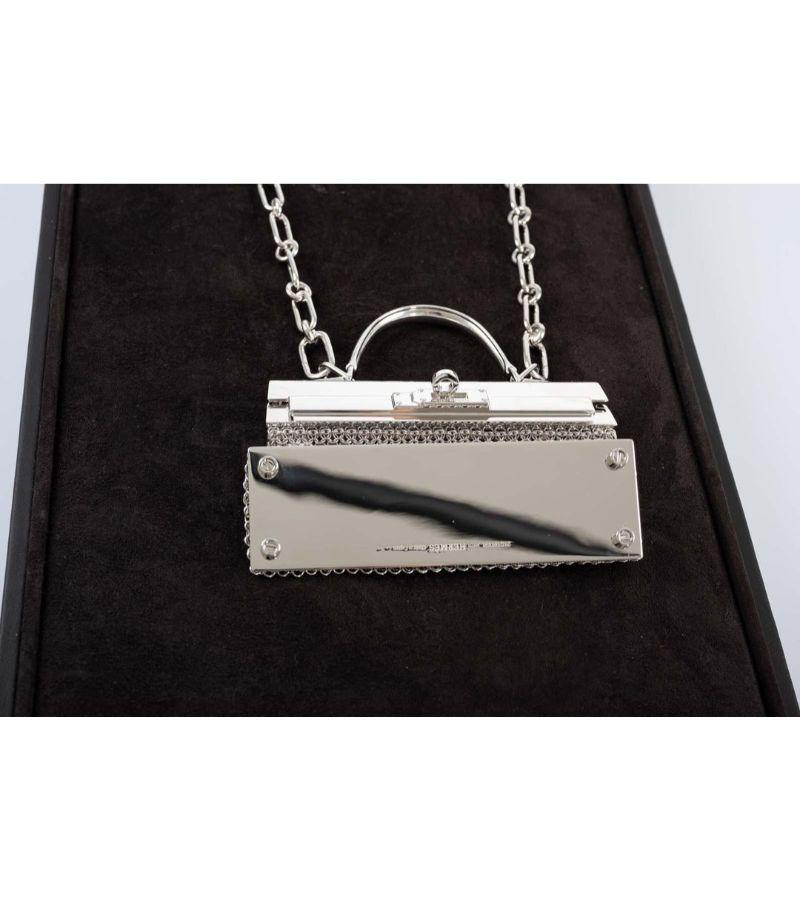 Hermès Kelly Sac Bijou Chaine en A Silver en vente 5