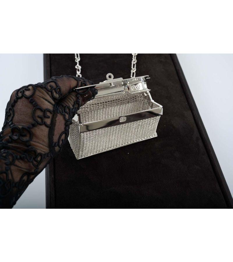 Hermès Kelly Sac Bijou Chaine en A Silver en vente 6
