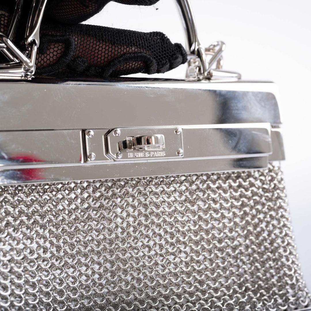 Hermès Kelly Sac Bijou Chaine en A Silver en vente 13