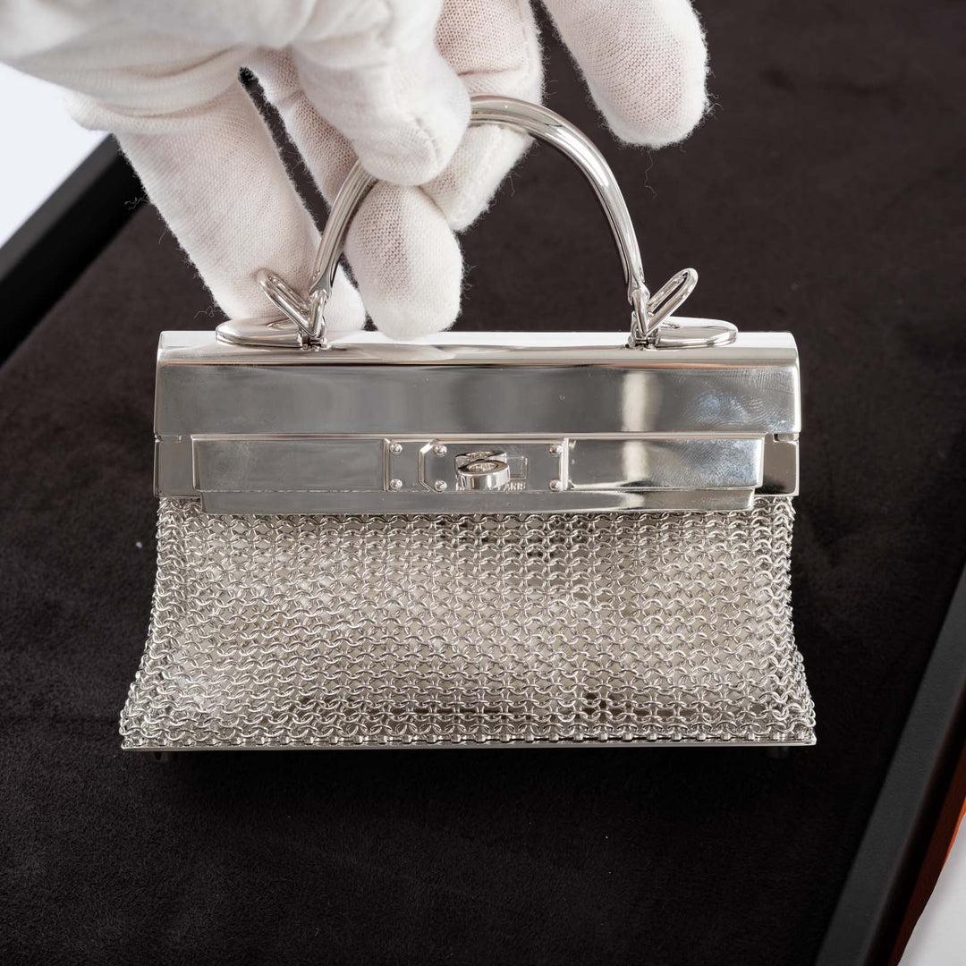 Hermès Kelly Sac Bijou Chaine in Sterling Silver Bag For Sale at