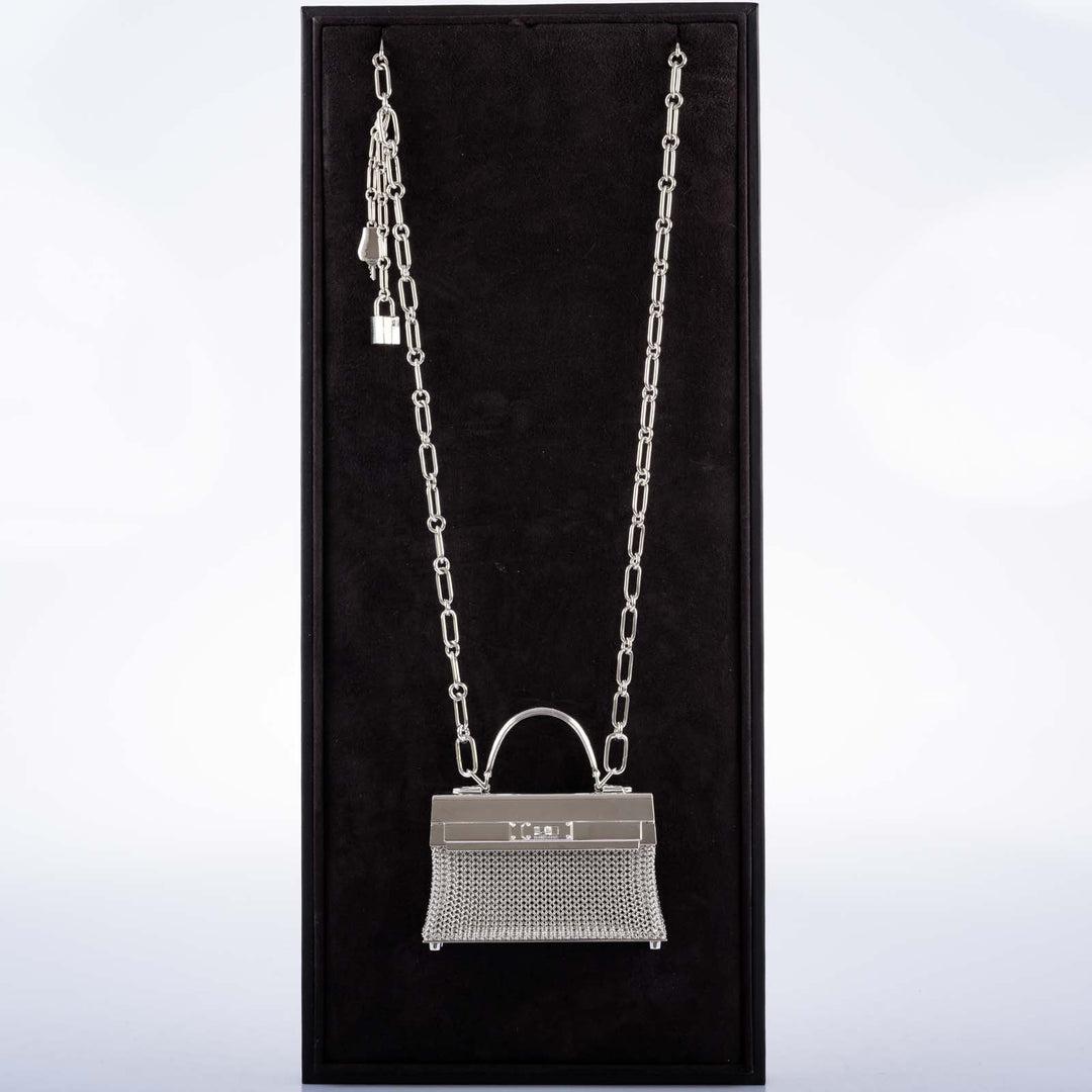 Hermès Kelly Sac Bijou Chaine en A Silver en vente 2