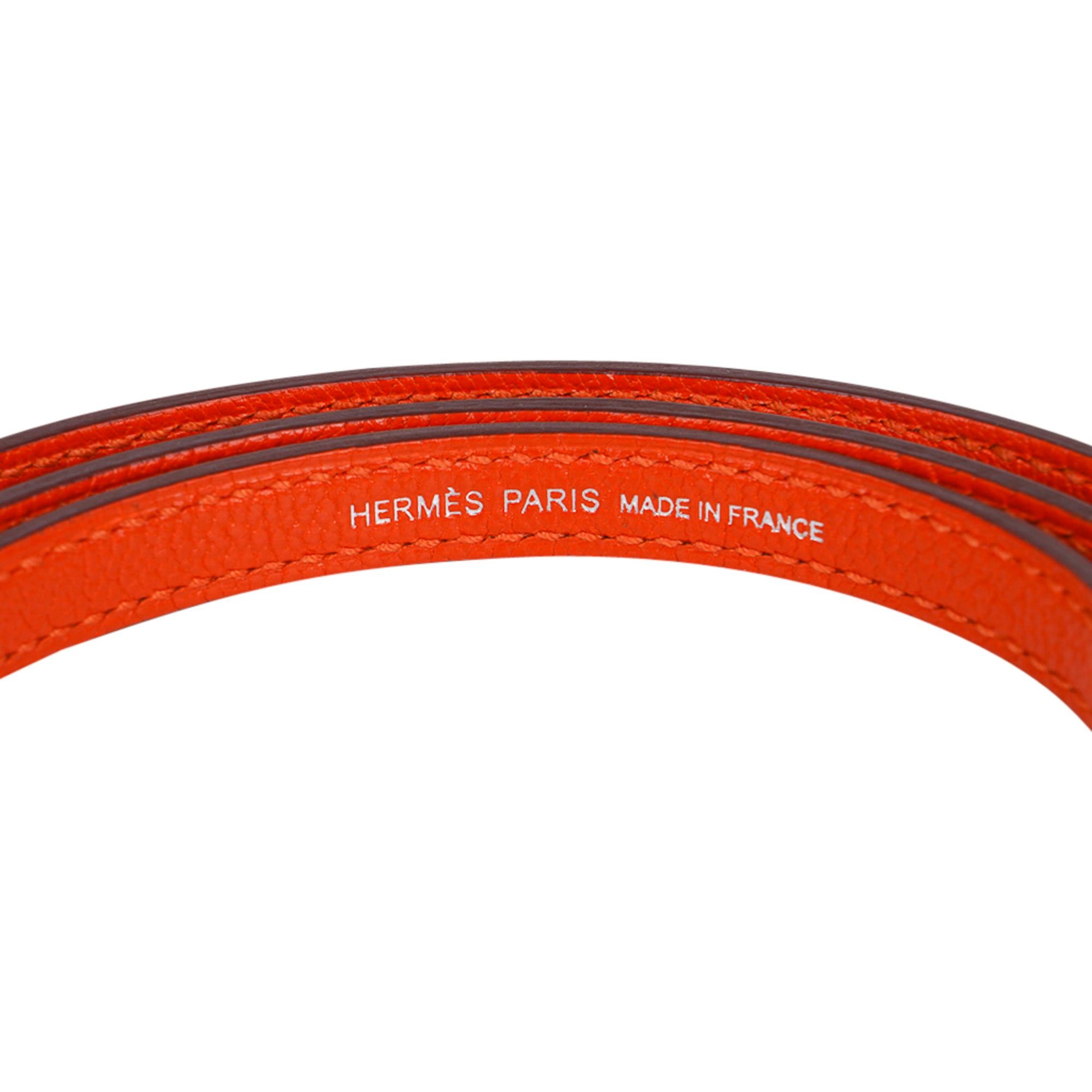 Hermes Kelly Mini Sellier 20 Bag Orange Feu / Rose Eglantine Chevre Bi-Color 5