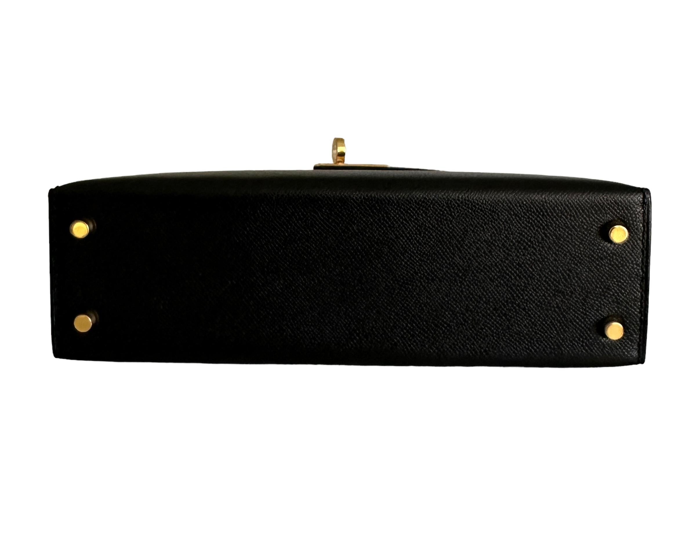 Hermes Kelly Sellier 20 Black Lizard Touch Gold Hardware 7