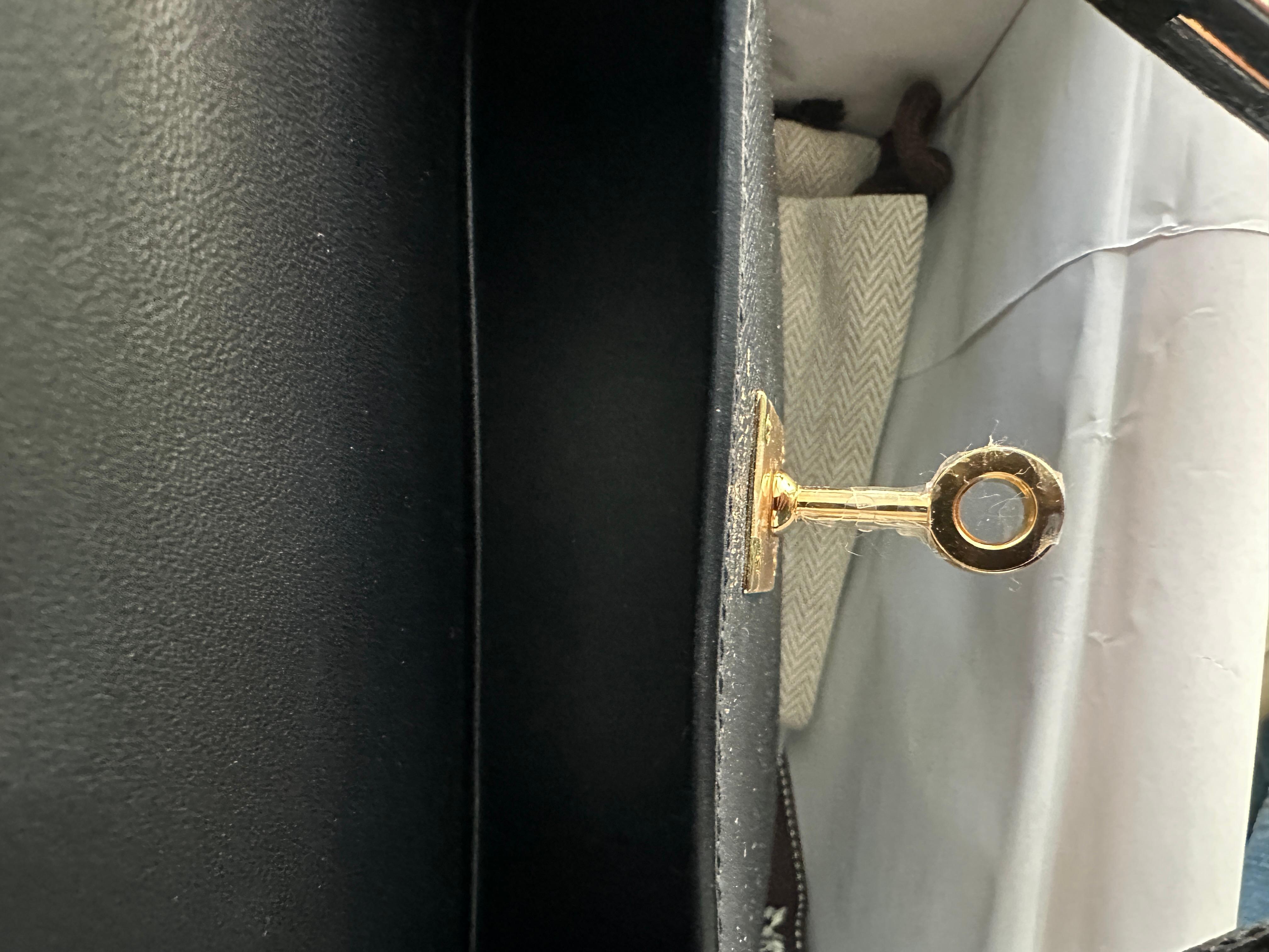 Hermes Kelly Sellier 20 Black Lizard Touch Gold Hardware 3