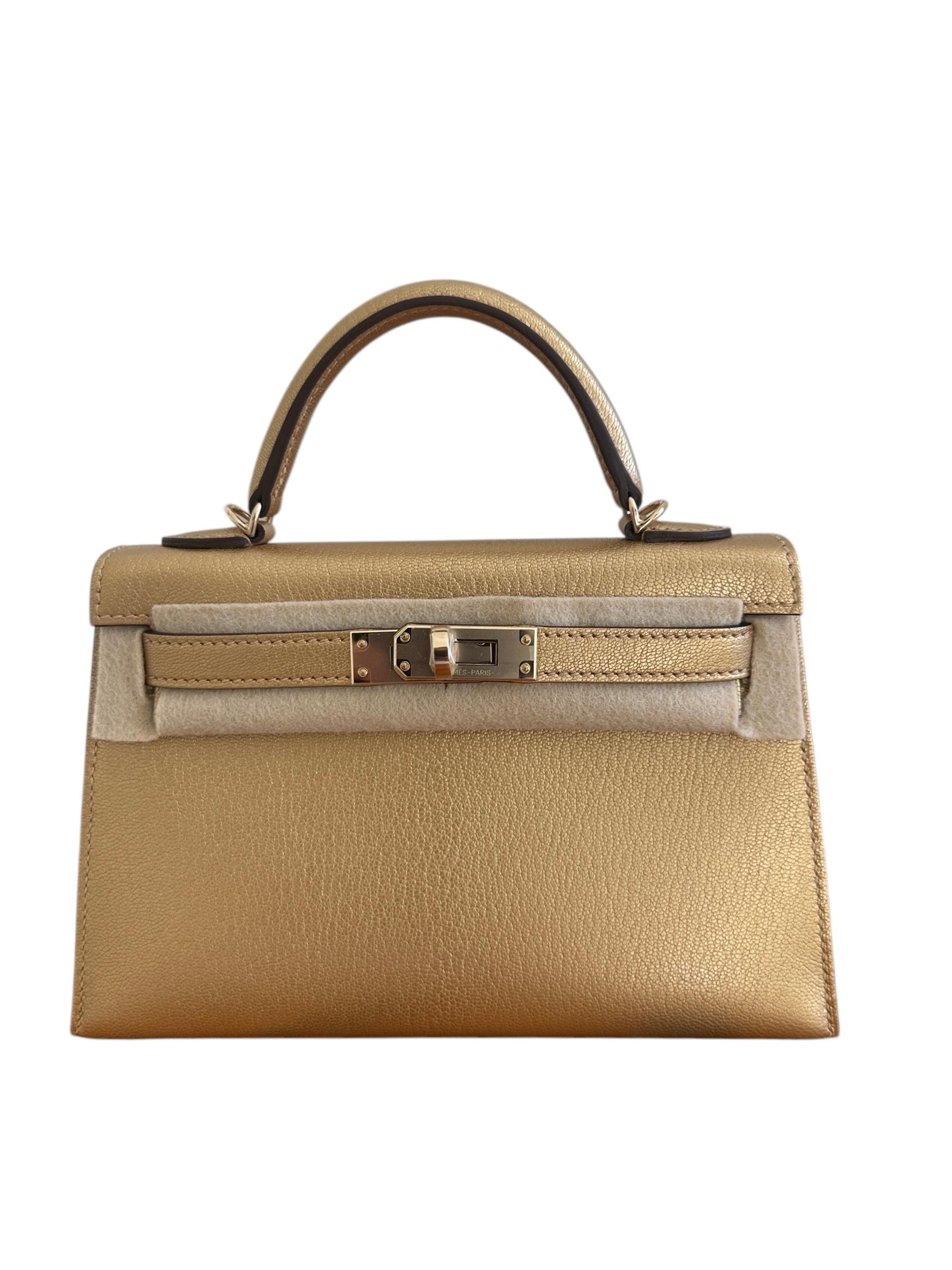 Hermès Kelly Sellier 20 Dore Gold Chevre Chamkilight Permabrass Hardware 6