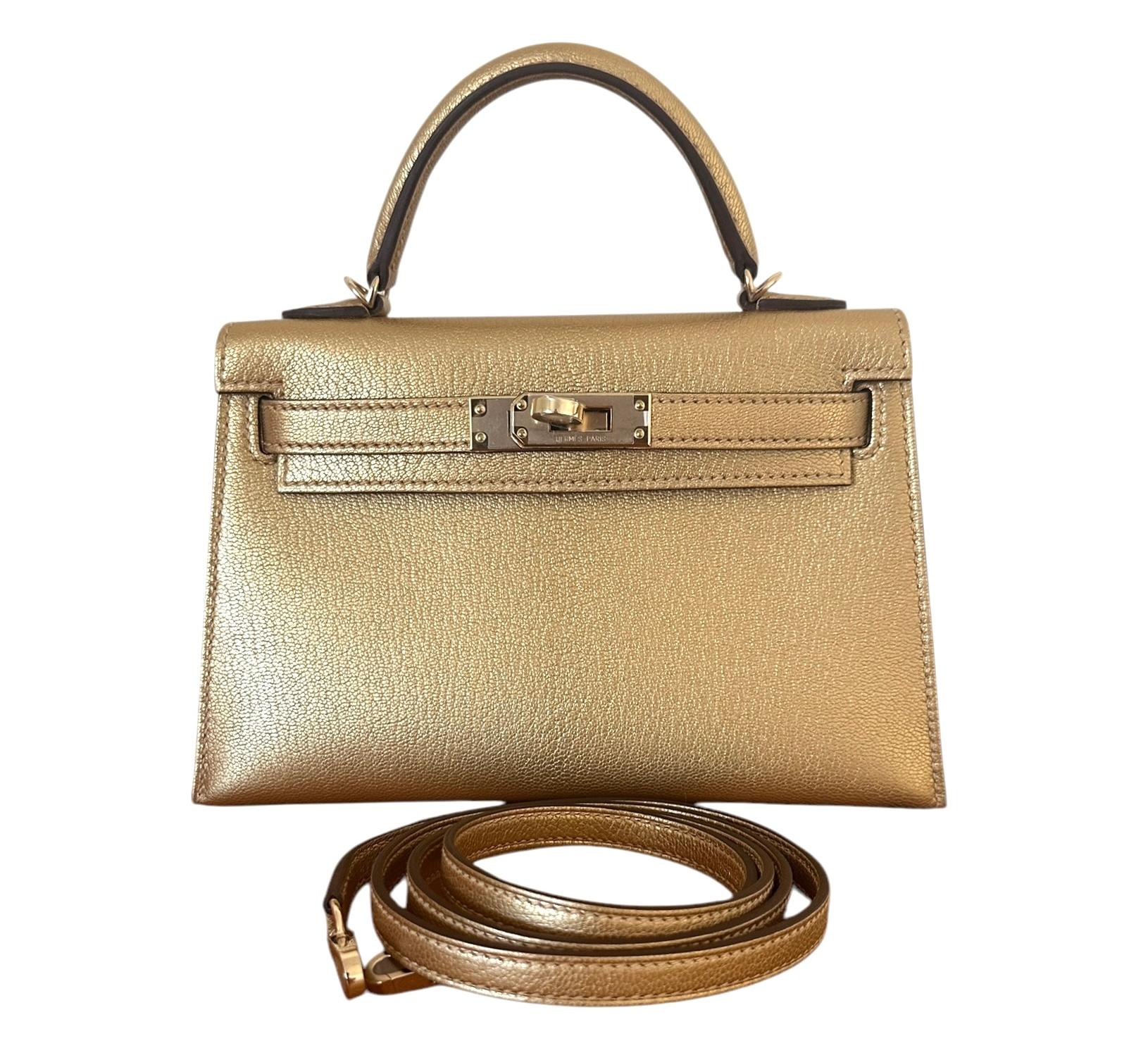 Marron Hermès Kelly Sellier 20 Dore Gold Chevre Chamkilight Permabrass Hardware