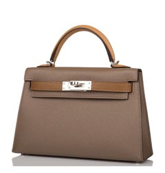 Hermès Kelly Sellier 20 Etoupe, Alezan and Biscuit Epsom Palladium Hardware