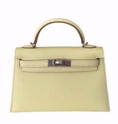 Hermes Kelly Sellier 20 Jaune Milton Palladium Hardware