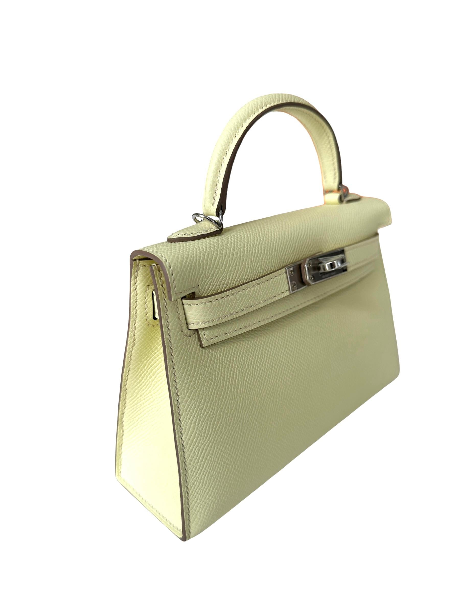 Hermes Kelly Sellier 20 Jaune Milton Palladium Hardware 1