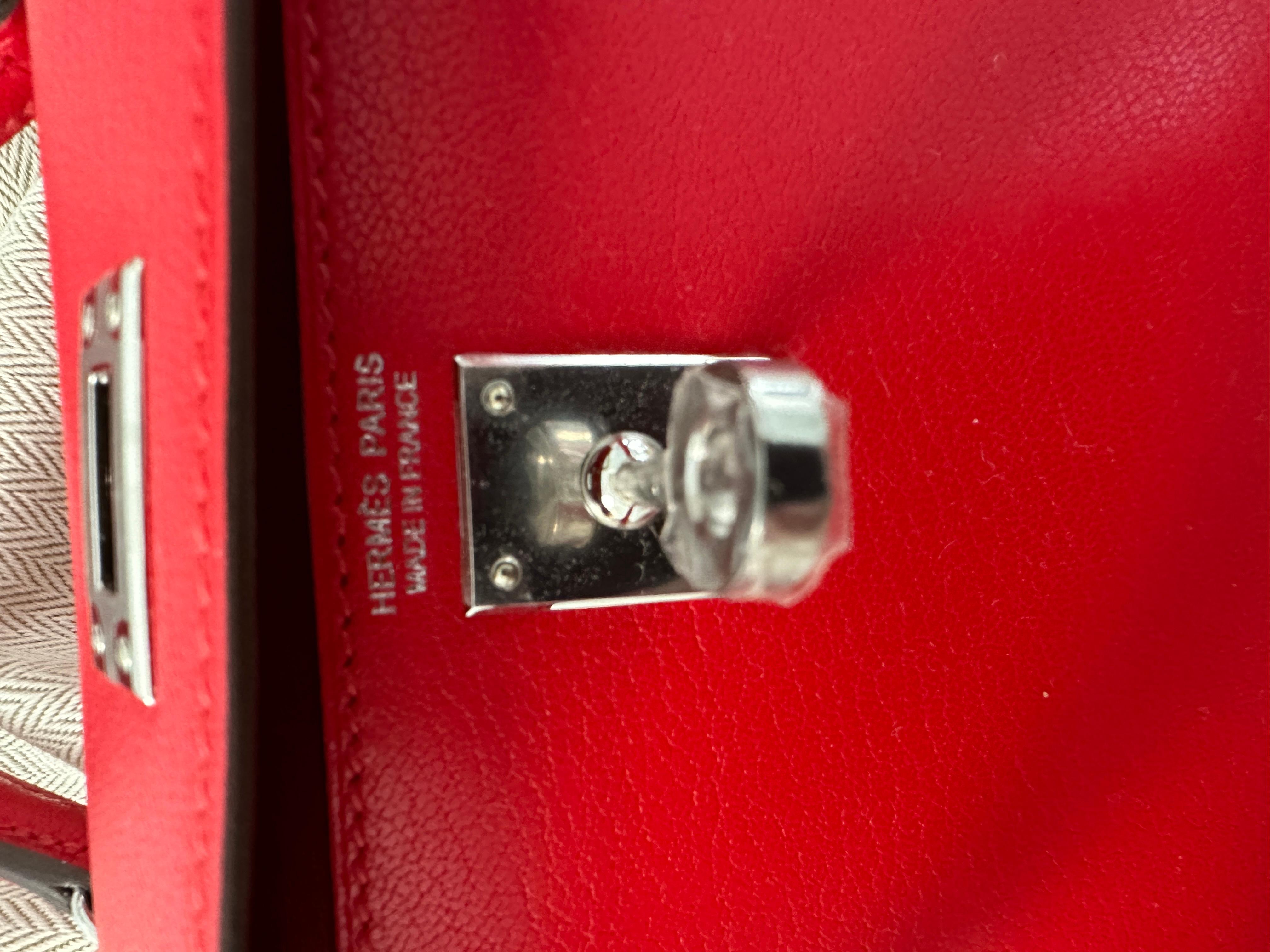 Hermes Kelly Sellier 20 Mini Rouge de Coeur Bag Chevre Leather B Stamp 7