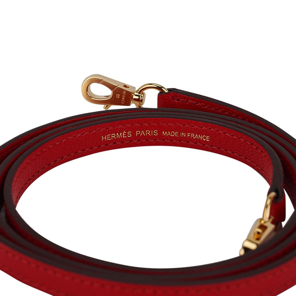 Hermes Kelly Sellier 20 Mini Rouge de Coeur Bag Gold Hardware Leather  3