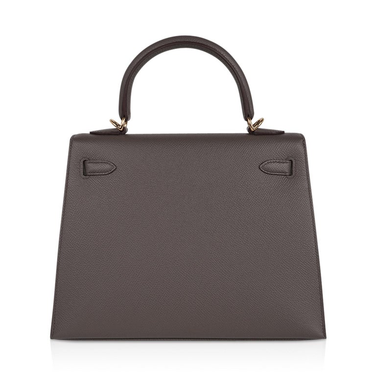 Hermes Kelly Sellier 25 Bag Etain Gold Hardware Epsom Leather New at ...