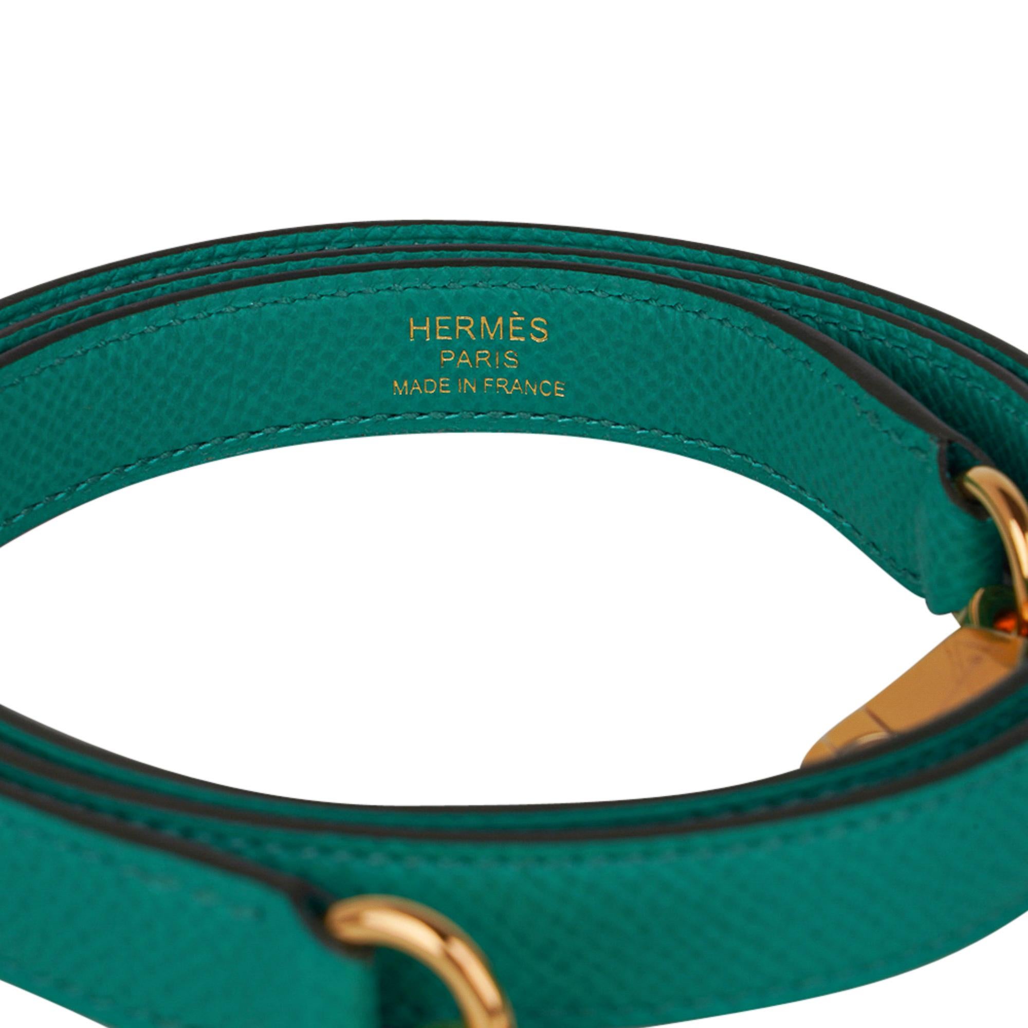 Hermes Kelly Sellier 25 Tasche Jade Epsom Gold Hardware im Angebot 3