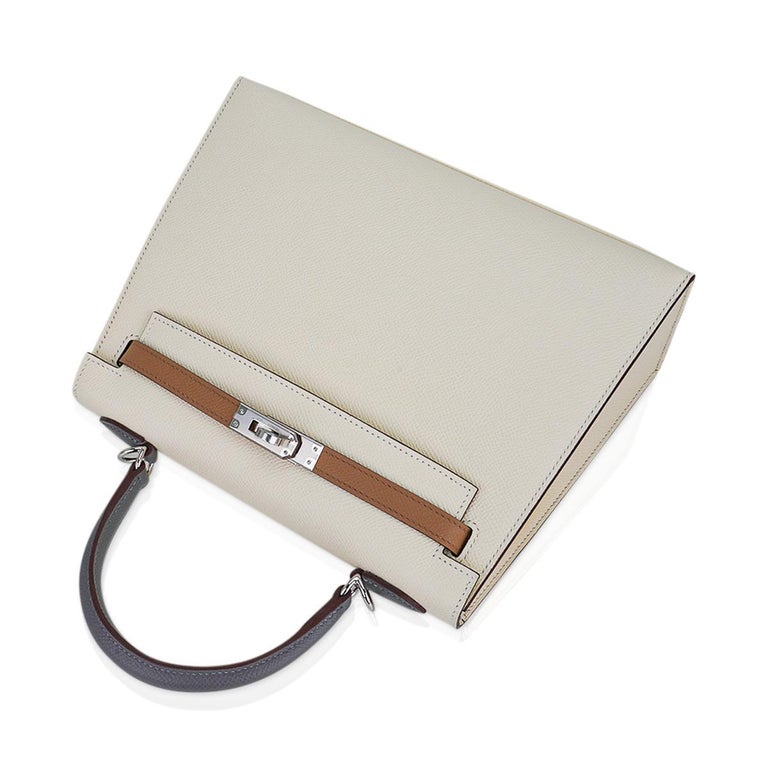 Hermès Kelly Limited Edition 25 Nata/Chai/Gris Meyer Sellier Epsom Pal —  The French Hunter