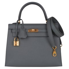 Hermes Kelly Sellier 25 Bag Vert Amande Gold Hardware Epsom Leather