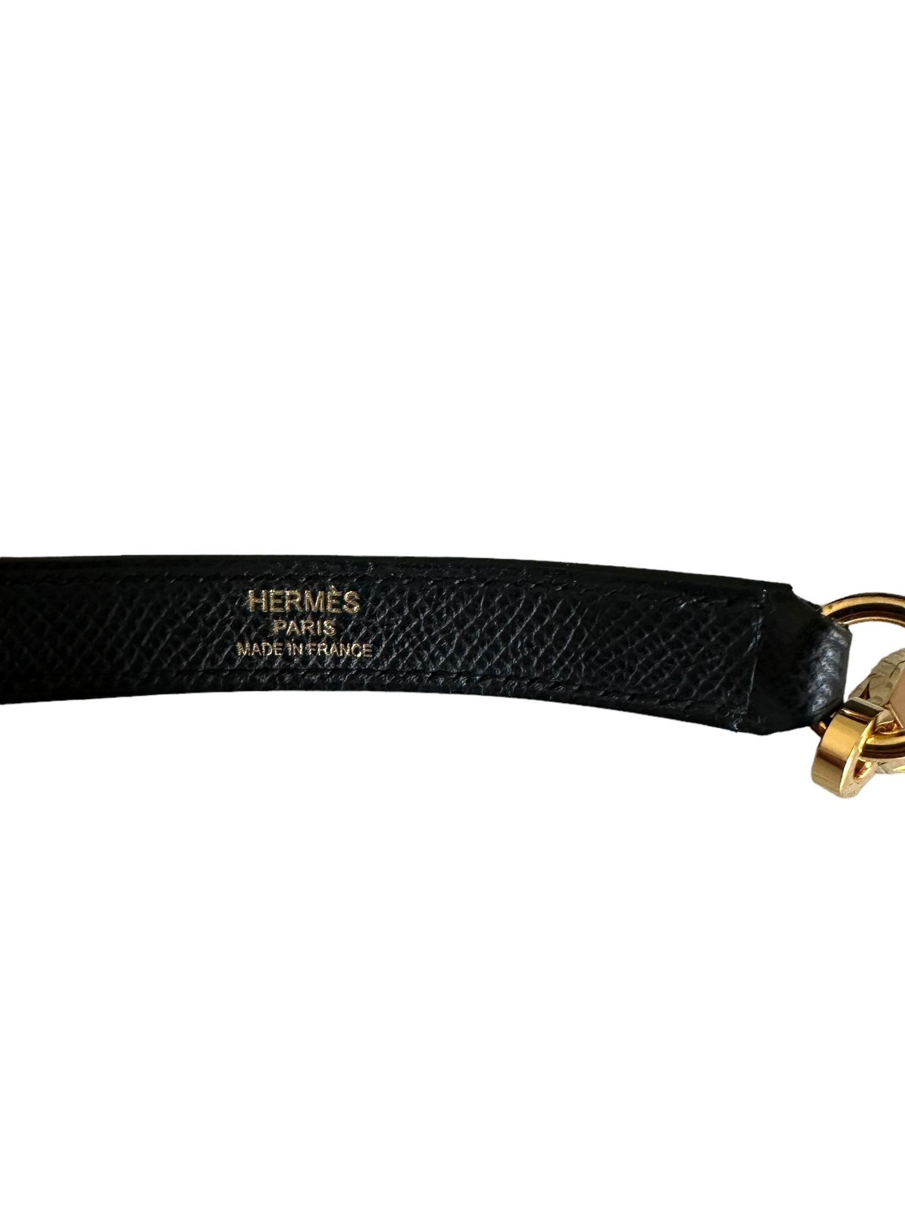 Hermès Kelly Sellier 25 Black Epsom Gold Hardware 6