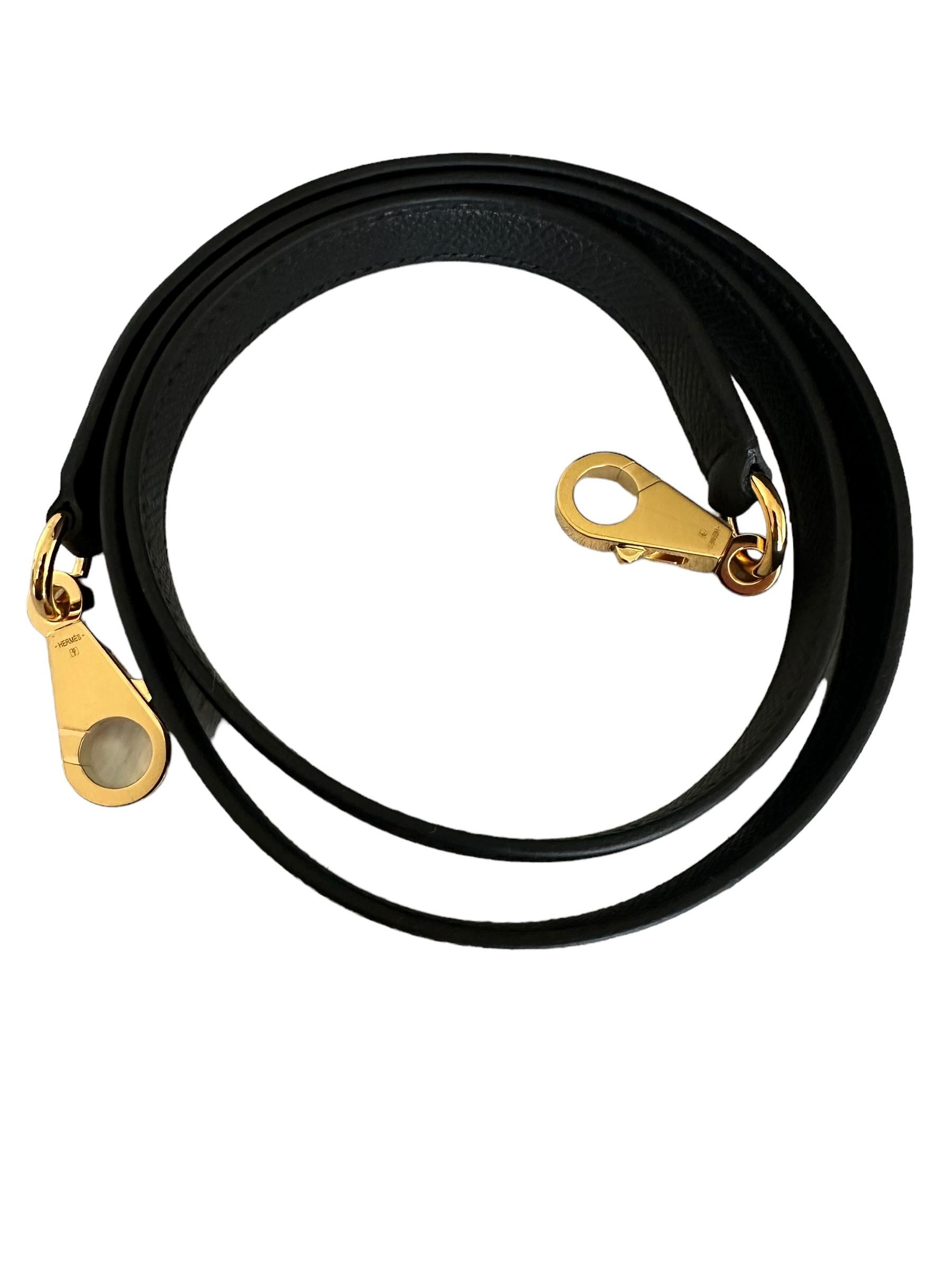 Hermès Kelly Sellier 25 Black Epsom Gold Hardware 1