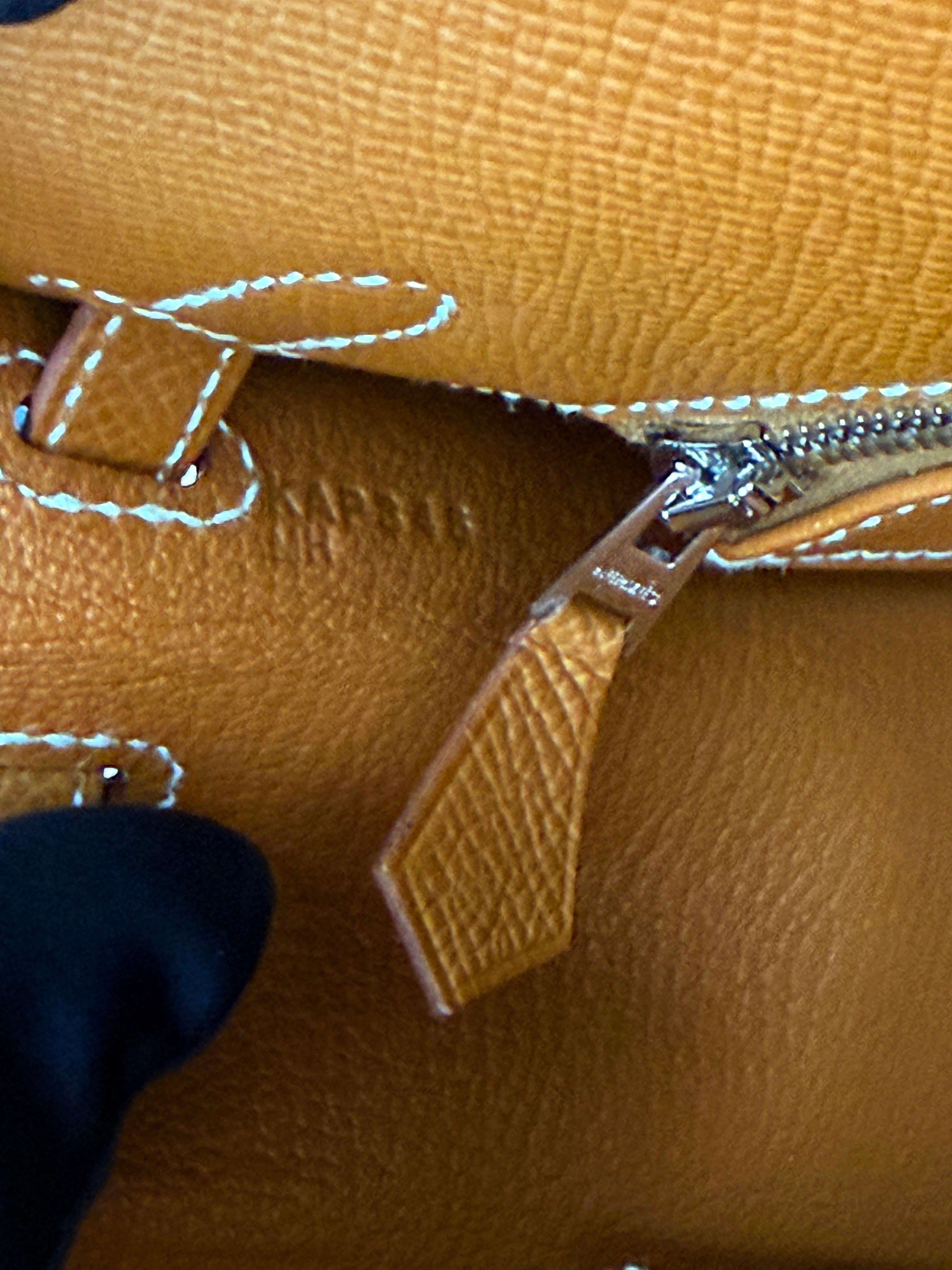 Hermes Kelly Sellier 25 Gold Epsom Leather With Palladium Hardware Handbag For Sale 15