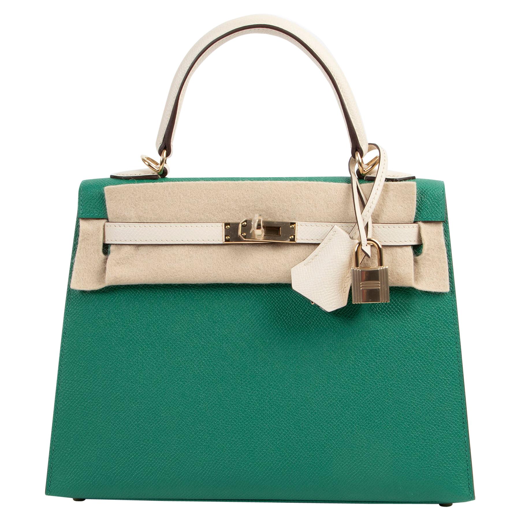 HERMES Epsom Kelly Sellier 25 Vert Cypress 871119