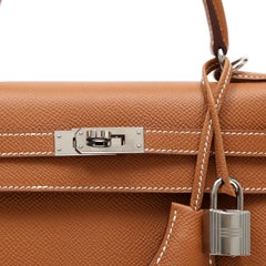 Hermès Kelly Sellier 25cm Handbag in Gold Epsom Leather w PH