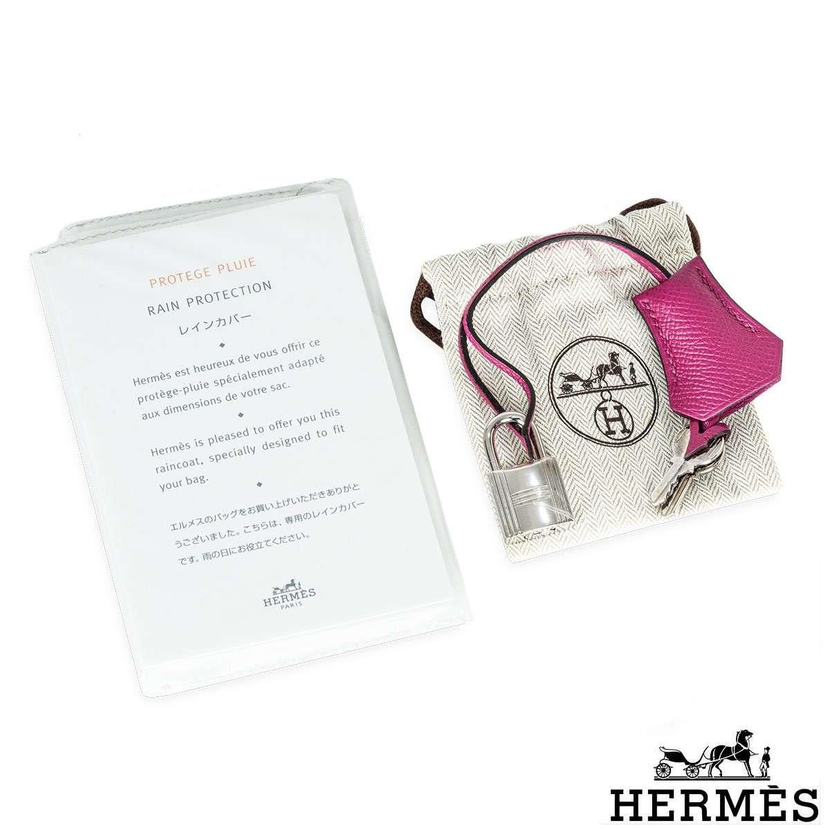 Hermés Kelly Sellier 25cm Rose Pourpre Epsom PHW For Sale 6