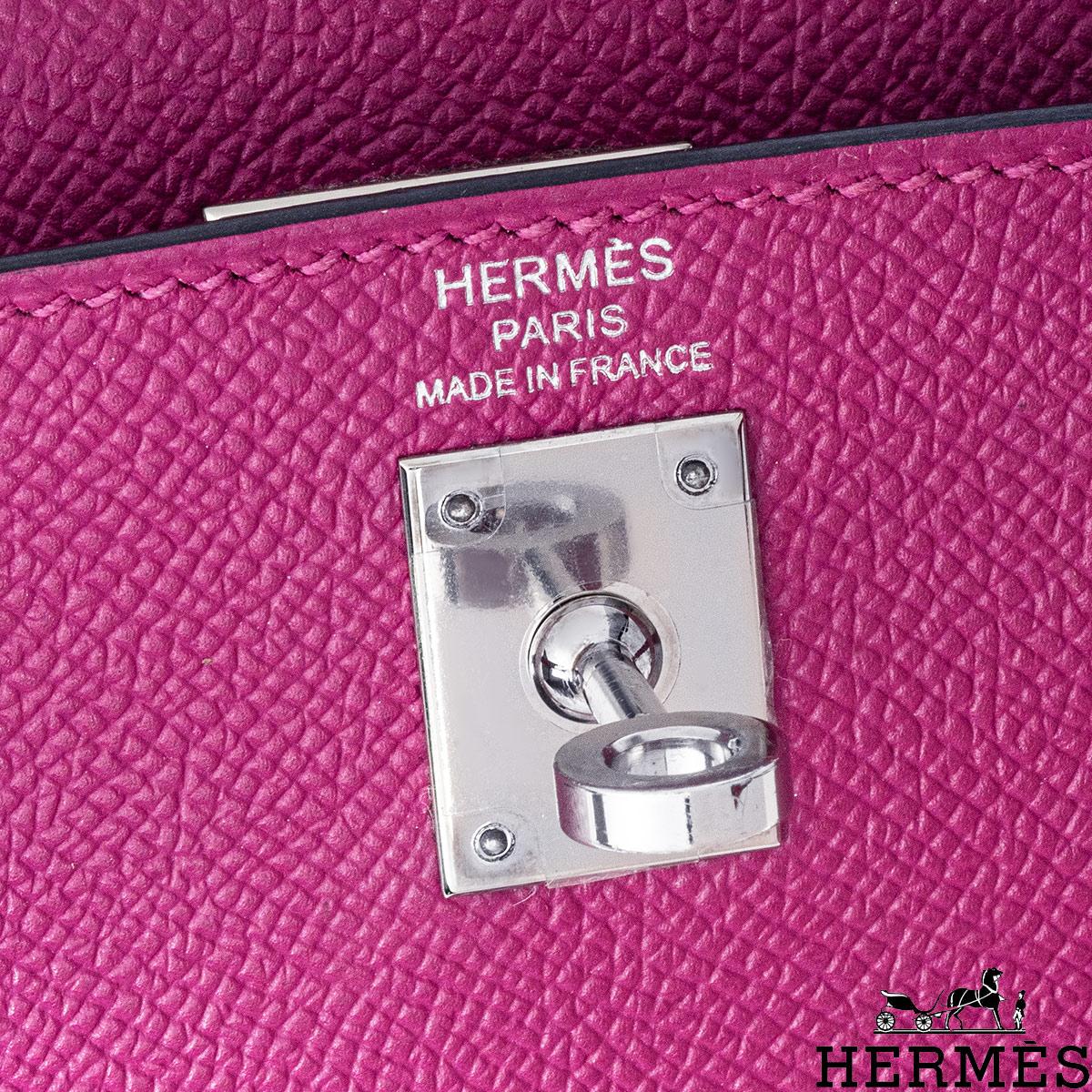 Hermés Kelly Sellier 25cm Rose Pourpre Epsom PHW For Sale 1