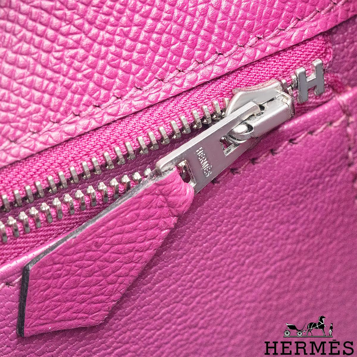 Hermés Kelly Sellier 25cm Rose Pourpre Epsom PHW For Sale 2