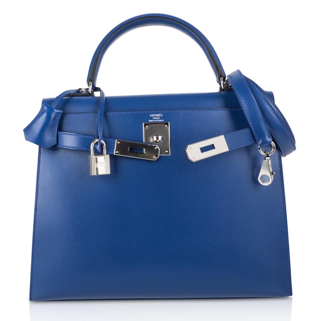 Hermes Kelly Sellier 28 Bag Blue 
