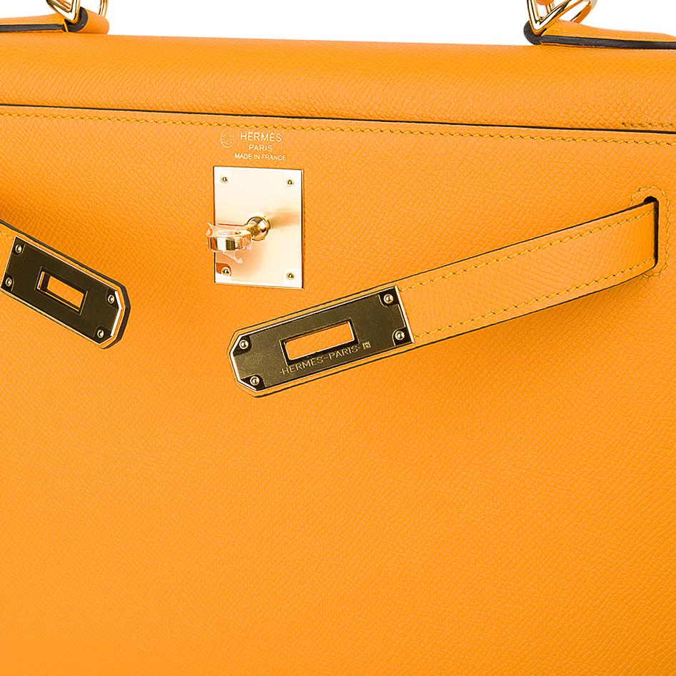Hermes Kelly Sellier 28 Bag Jaune D'Or HSS Epsom Leather Gold Hardware ...