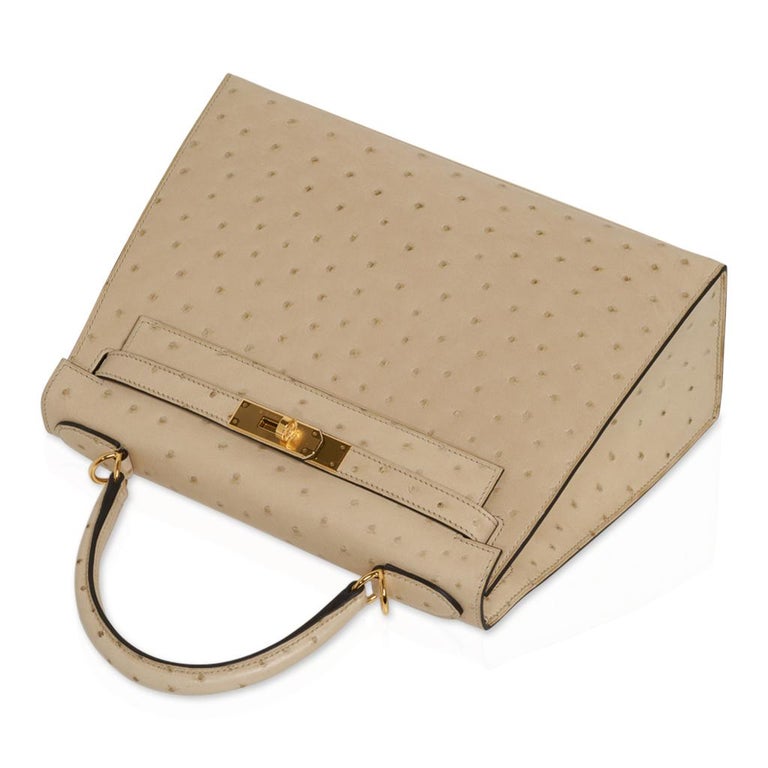 Hermès Kelly to Go Ostrich Leather Long Wallet Shoulder Bag