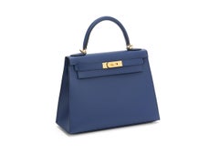 Hermès Kelly Sellier 28 Bleu Saphir Epsom Gold Hardware