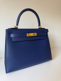 Hermès Kelly Sellier 28 Bleu Saphir Epsom Gold Hardware