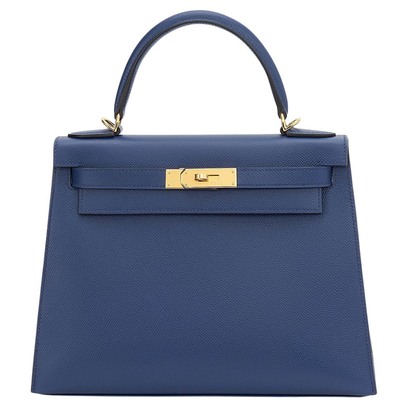 Hermès Kelly Sellier 28 Bleu Saphir Epsom Gold Hardware
