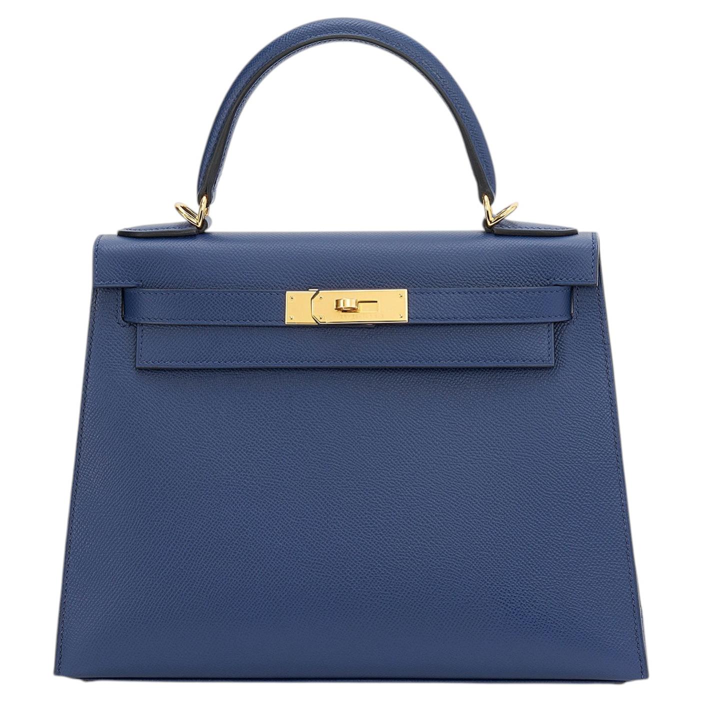 Hermès Kelly Sellier 28 Bleu Saphir Epsom Gold Hardware