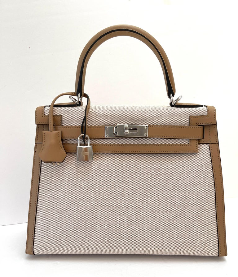 Hermès Hermes Nata Verso Epsom Kelly Sellier 28 Phw White Leather  ref.744105 - Joli Closet