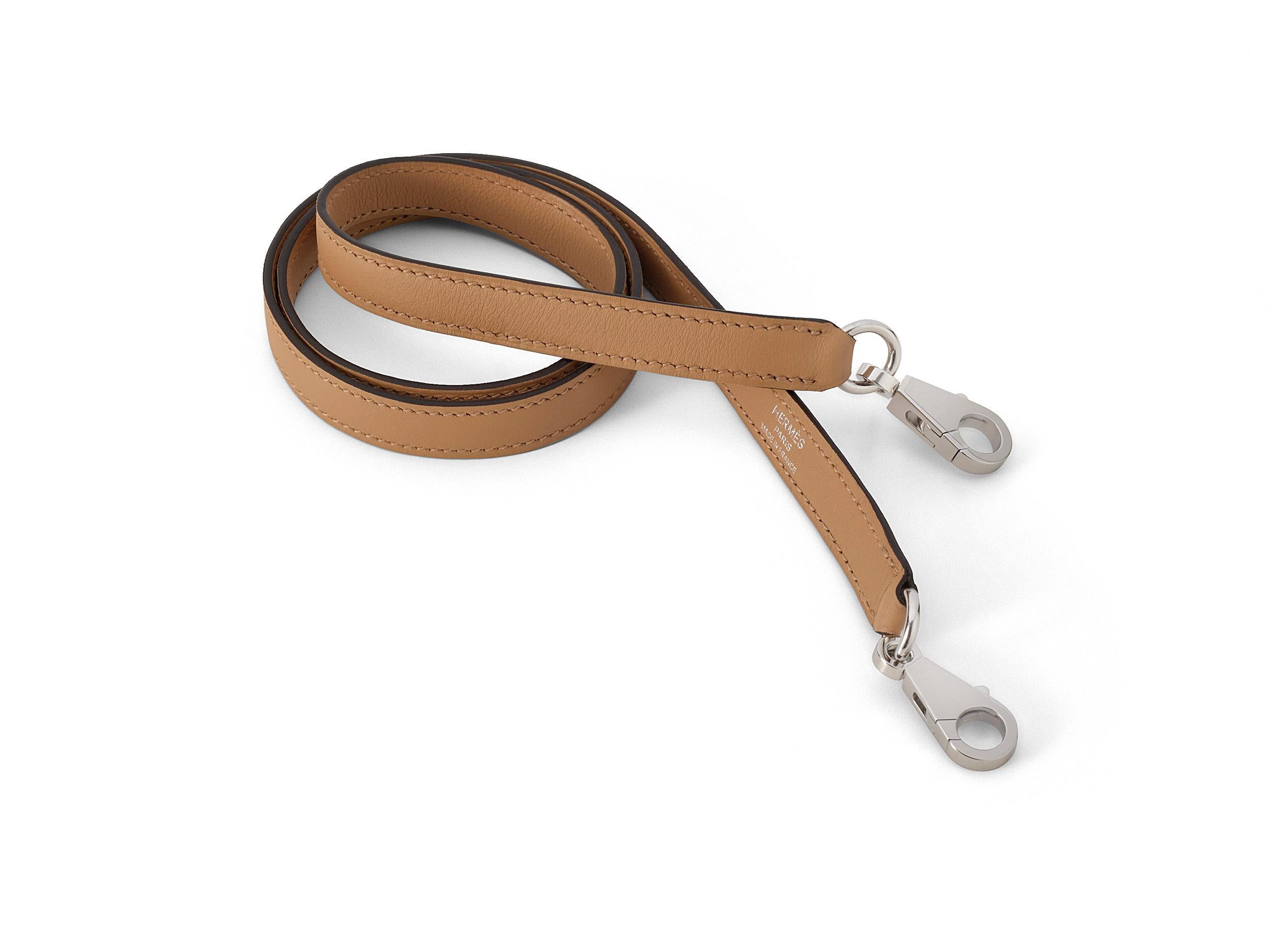 Hermès Kelly Sellier 28 Ecru-Beige / Chai Toile Palladium Hardware im Angebot 5