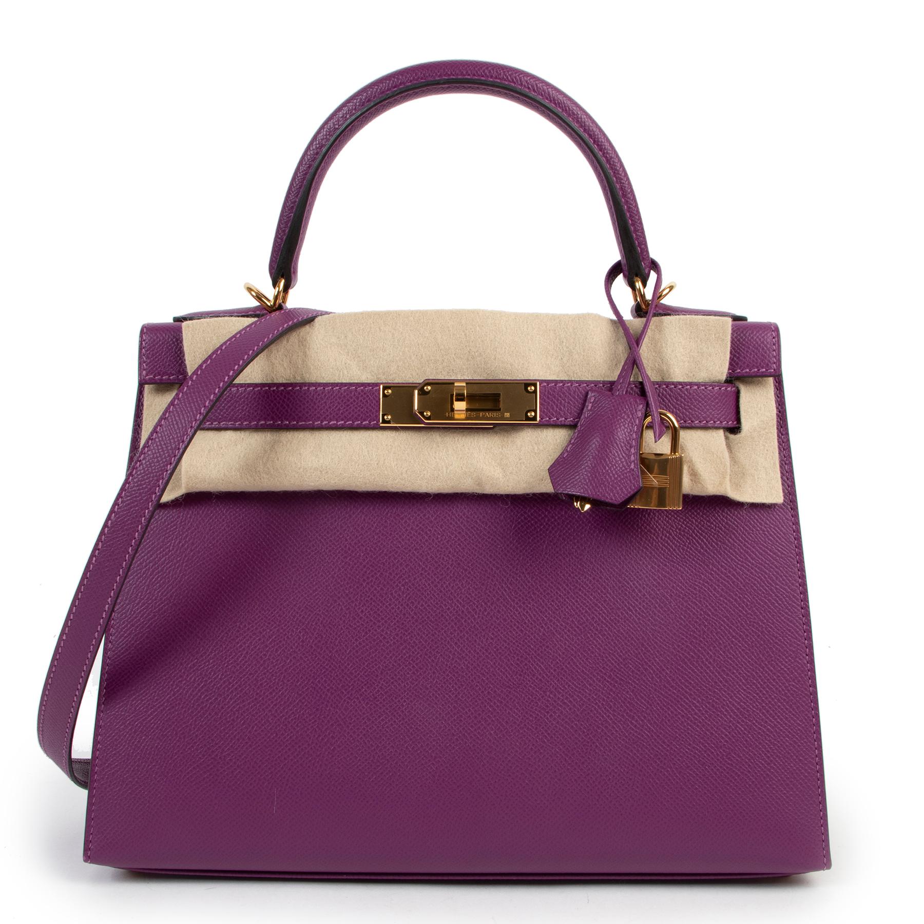 Purple Hermès Kelly Sellier 28 Epsom Anemone GHW
