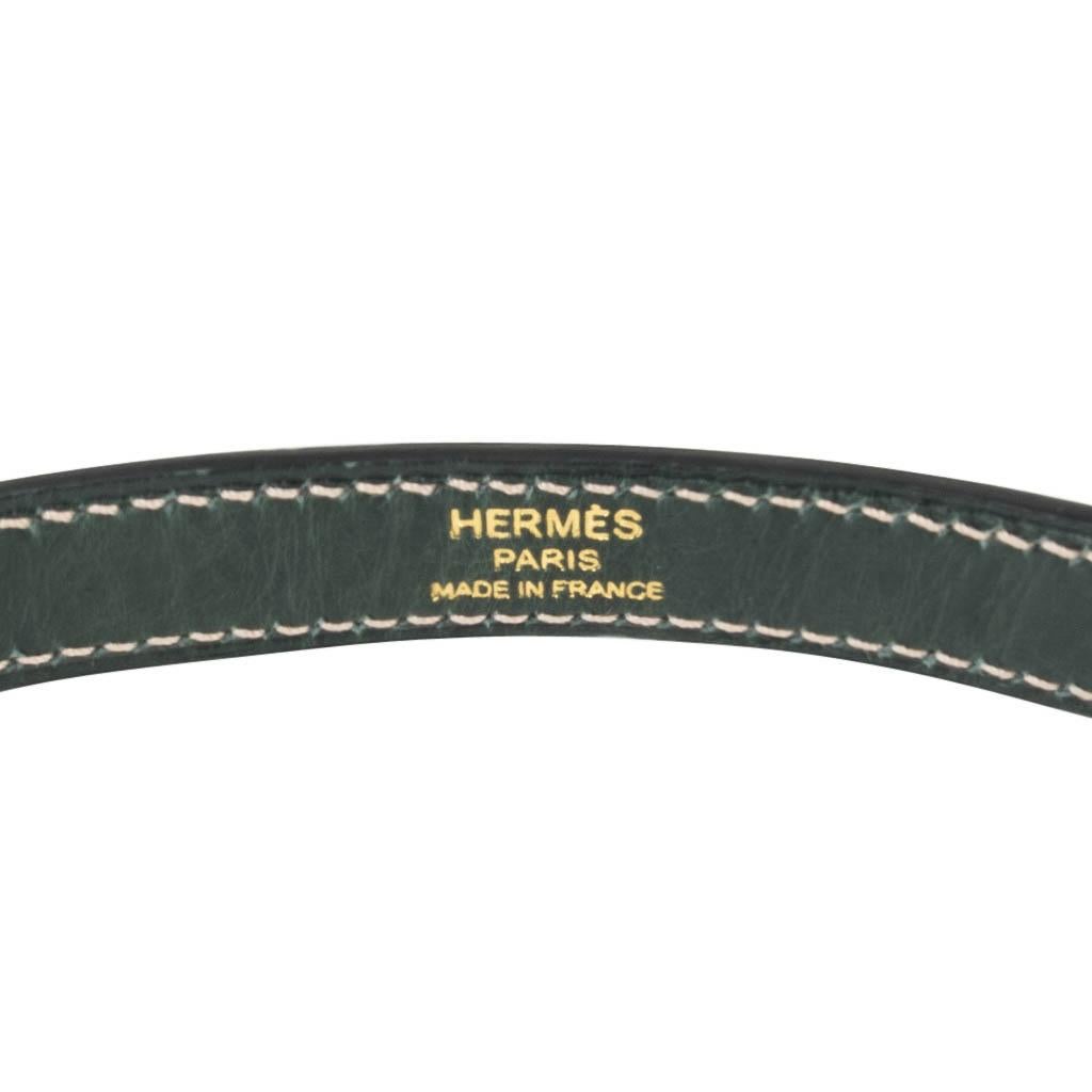 Hermes Kelly Sellier 28 HSS Bag Gris Agate / Vert Titien Ostrich Gold Hardware 4