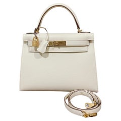 Hermes Kelly Sellier 28  Bag Nata Epsom Gold