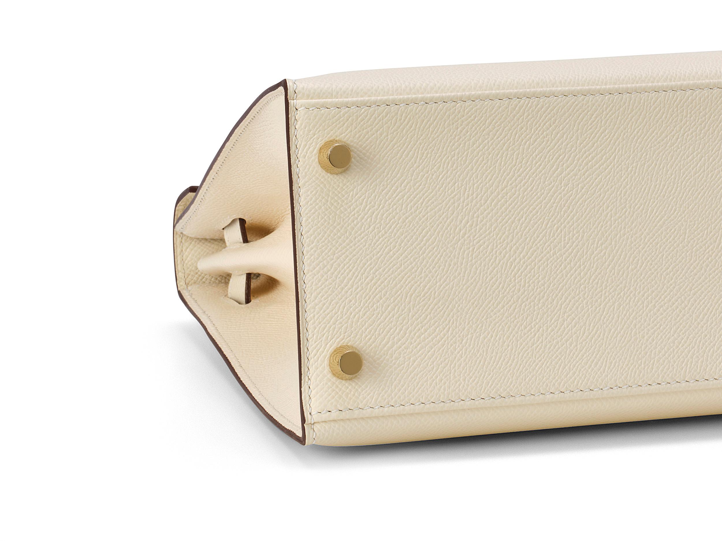 Hermès Kelly Sellier 28 Nata Epsom Gold Hardware im Angebot 1