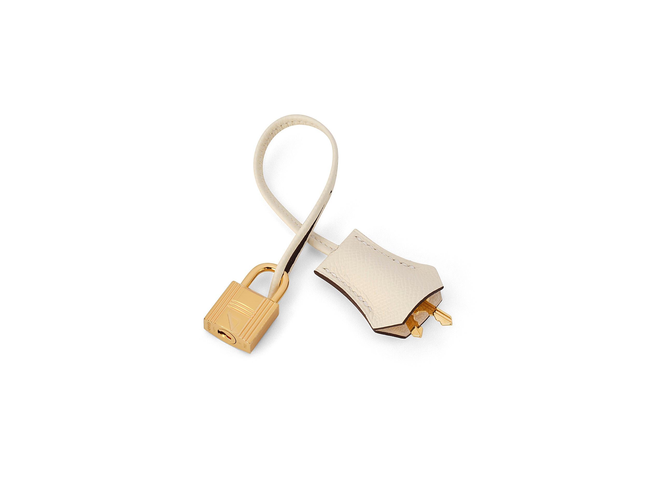 Hermès Kelly Sellier 28 Nata Epsom Gold Hardware im Angebot 5